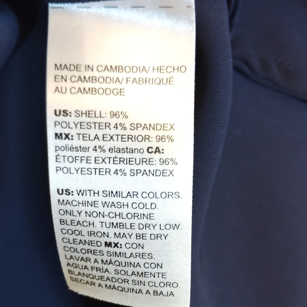 Chico's Blue 3/4 Sleeve Mandarin Collar Blouse - Picture 8 of 8